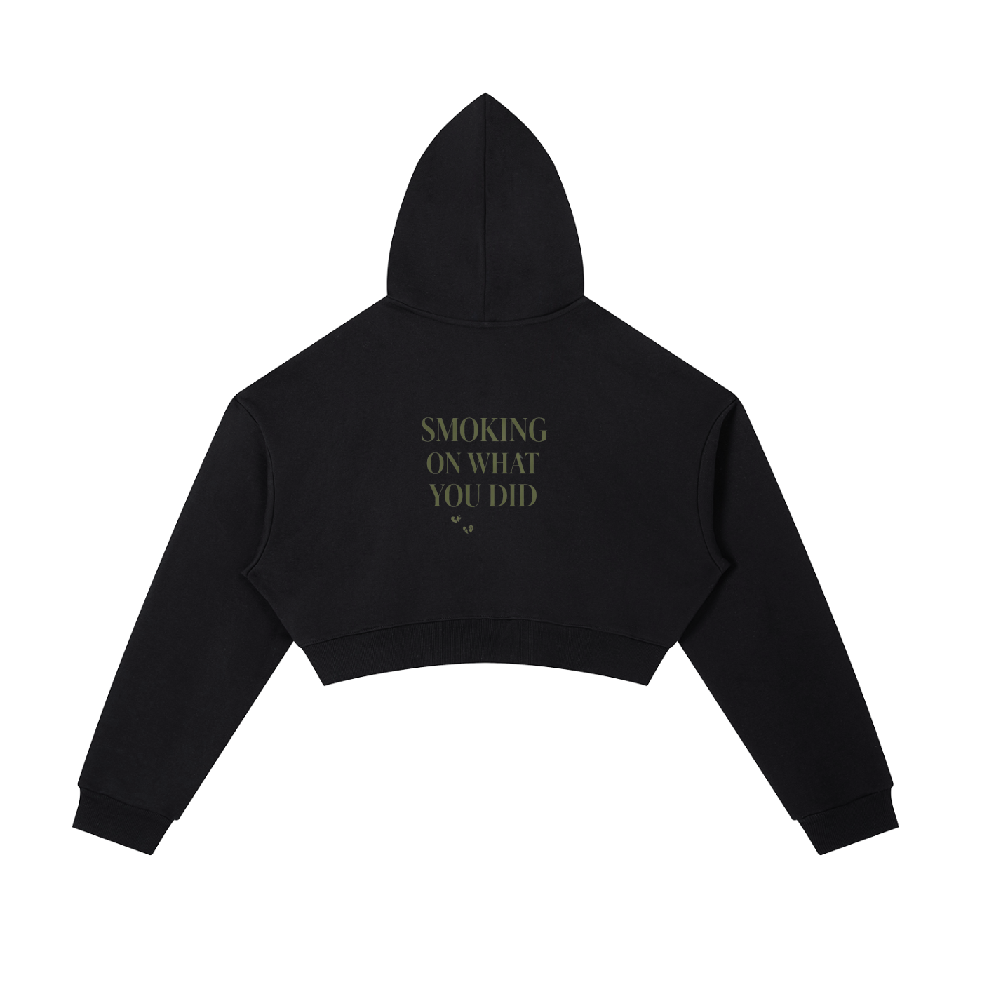 Smoking on what YOU did Cropped Zip-Up Hoodie