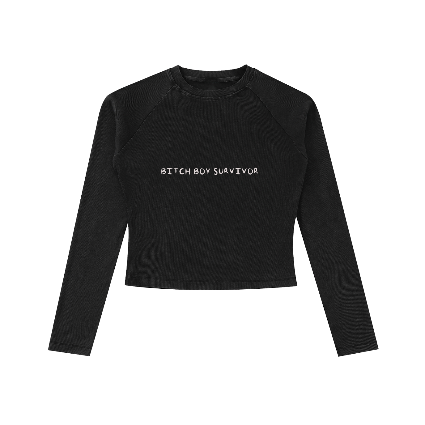 BITCH BOY SURVIVOR Dyed Washed Raglan Long Sleeve Slim T-Shirt