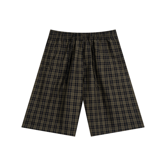 Checked Out Wide-Leg Shorts