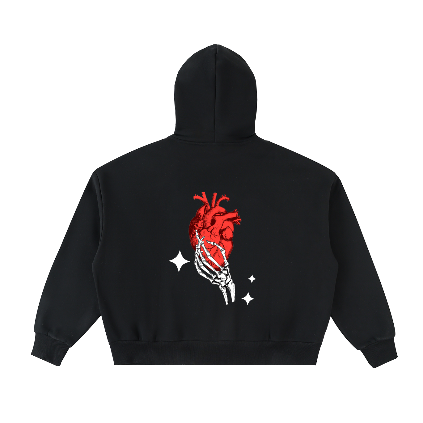 LACED IN PAIN Fleeced Full-Zip Boxy Hoodie