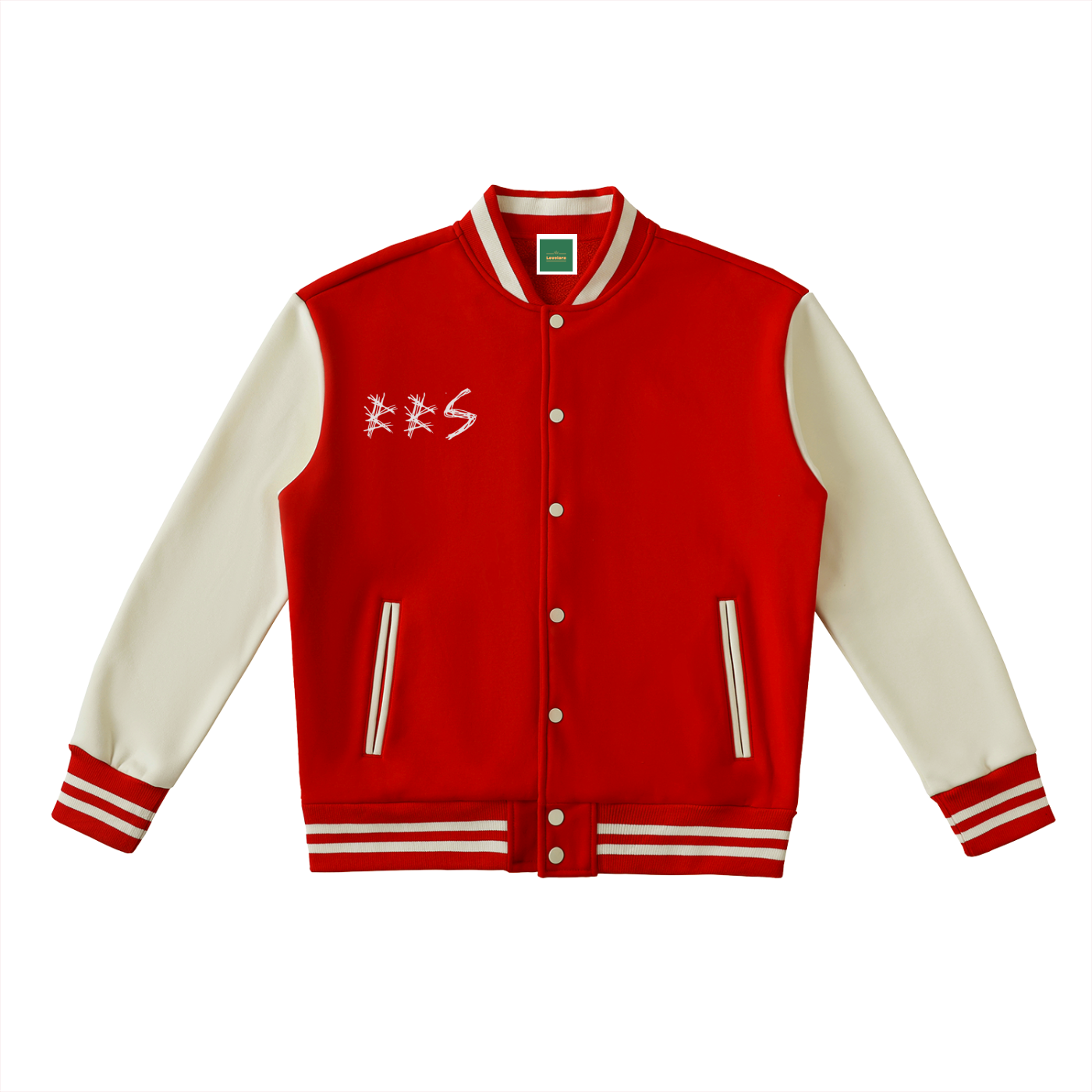 BBS BITCH BOY SURVIVOR Two-Tone Fleeced Varsity Jacket