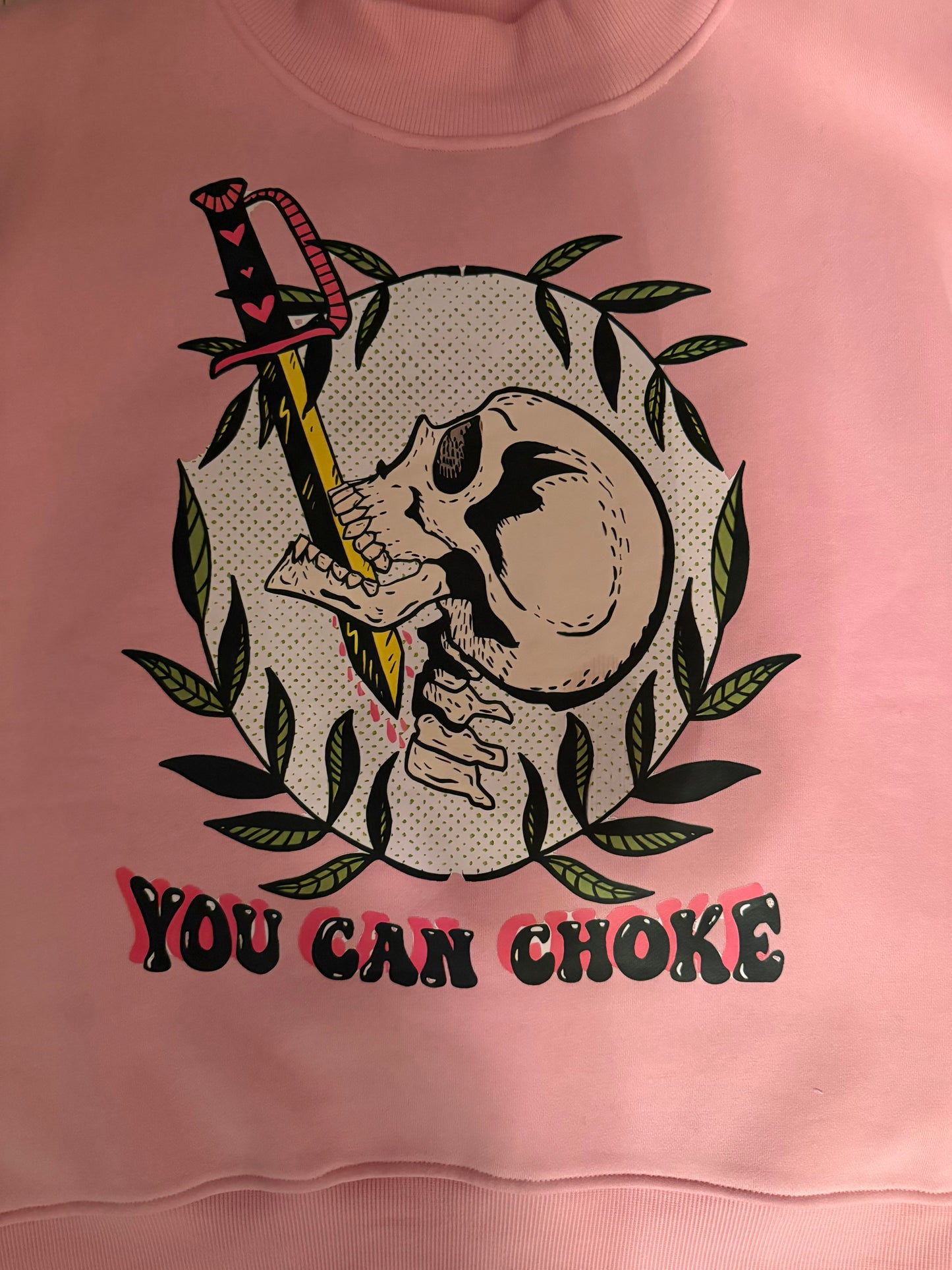 You can choke  Essential Fleece Mid-Neck Crew Sweatshirt