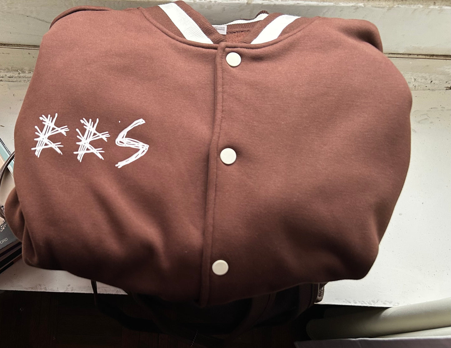 BBS BITCH BOY SURVIVOR Two-Tone Fleeced Varsity Jacket