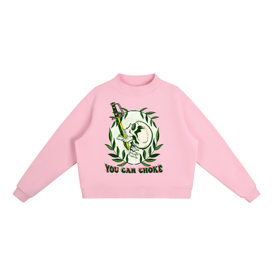 You can choke  Essential Fleece Mid-Neck Crew Sweatshirt