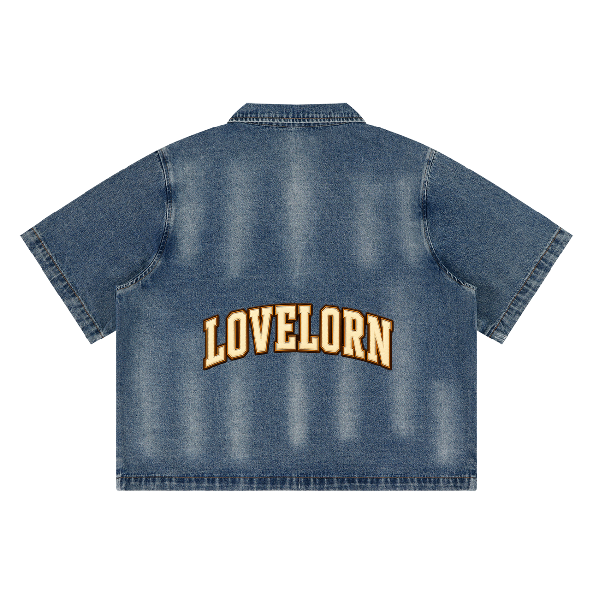 LOVELORN HALF-LOVED DENIM ZIP SHIRT