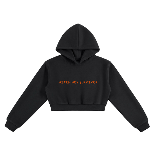 BITCH BOY SURVIVOR Essential Cropped Hoodie