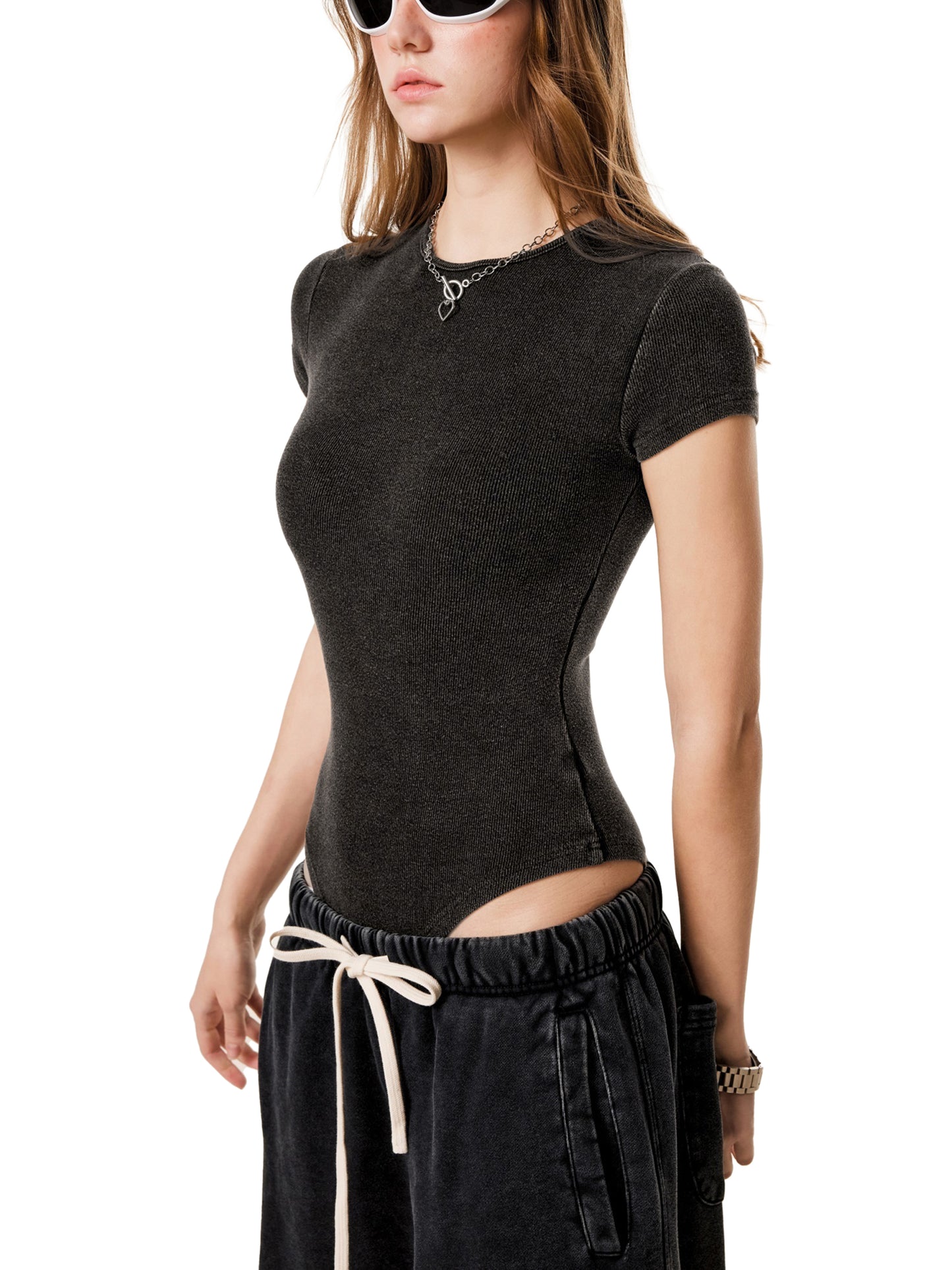 Lovelorn “Blackout Healing” Bodysuit -Mineral Wash